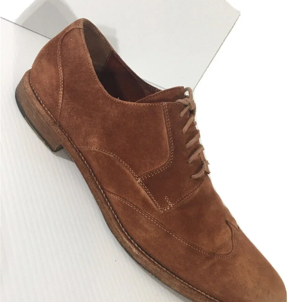 Vintage‎ Cole Haan Mens Shoes 11.5 Suede Leather Wingtip Brown Italy